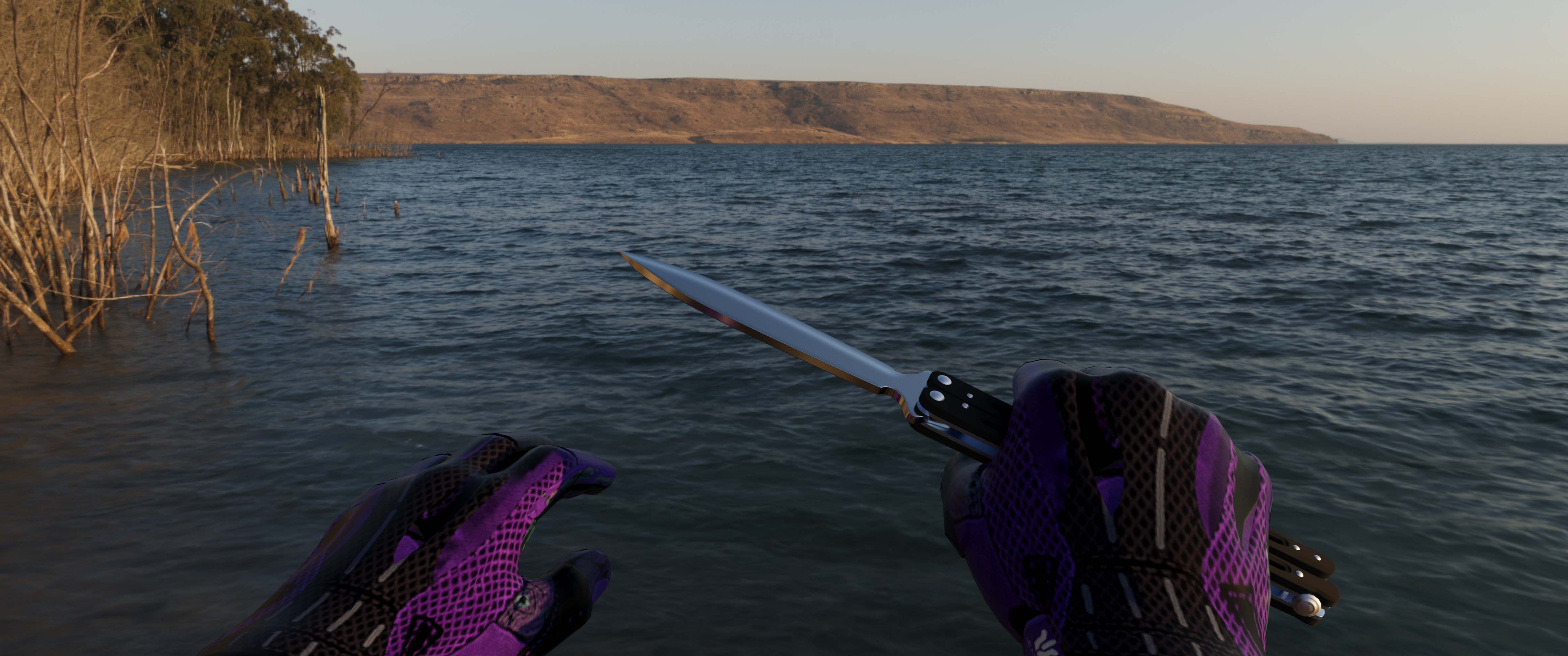 cs2 style knife and gloves